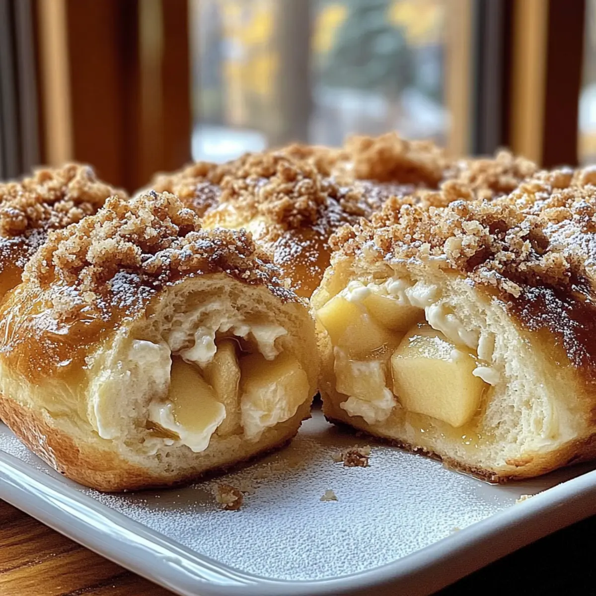 Apple Cheesecake Crumble Buns Irresistible Dessert Delight