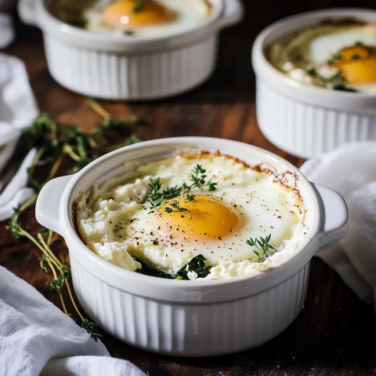 Ricotta and Thyme Baked Eggs for a Cozy Morning Delight