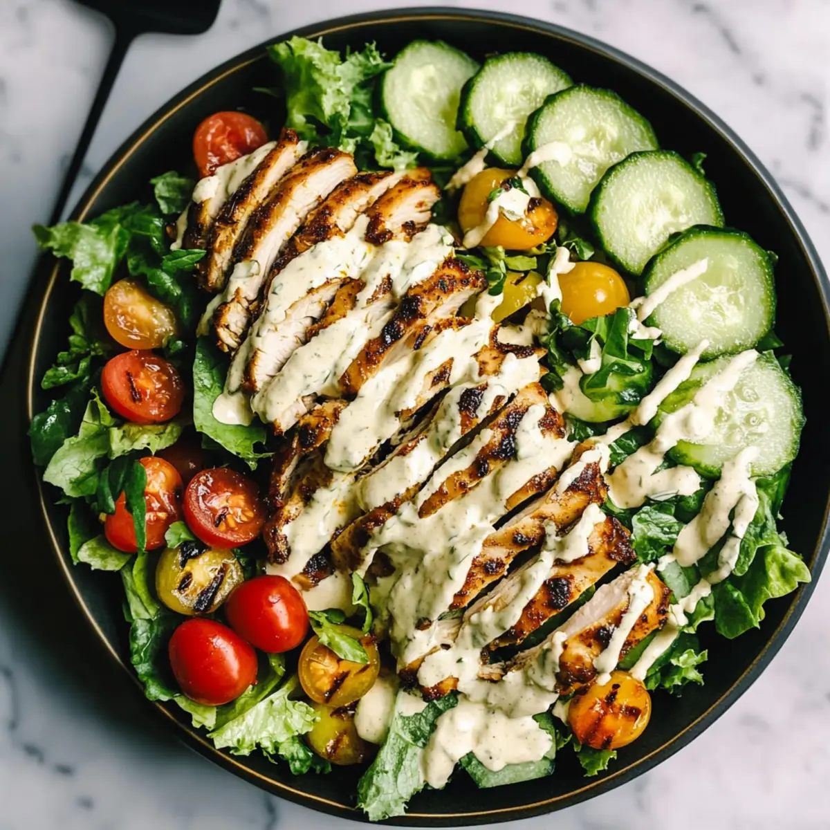 Savory Chicken Shawarma Salad with Creamy Tahini Dressing