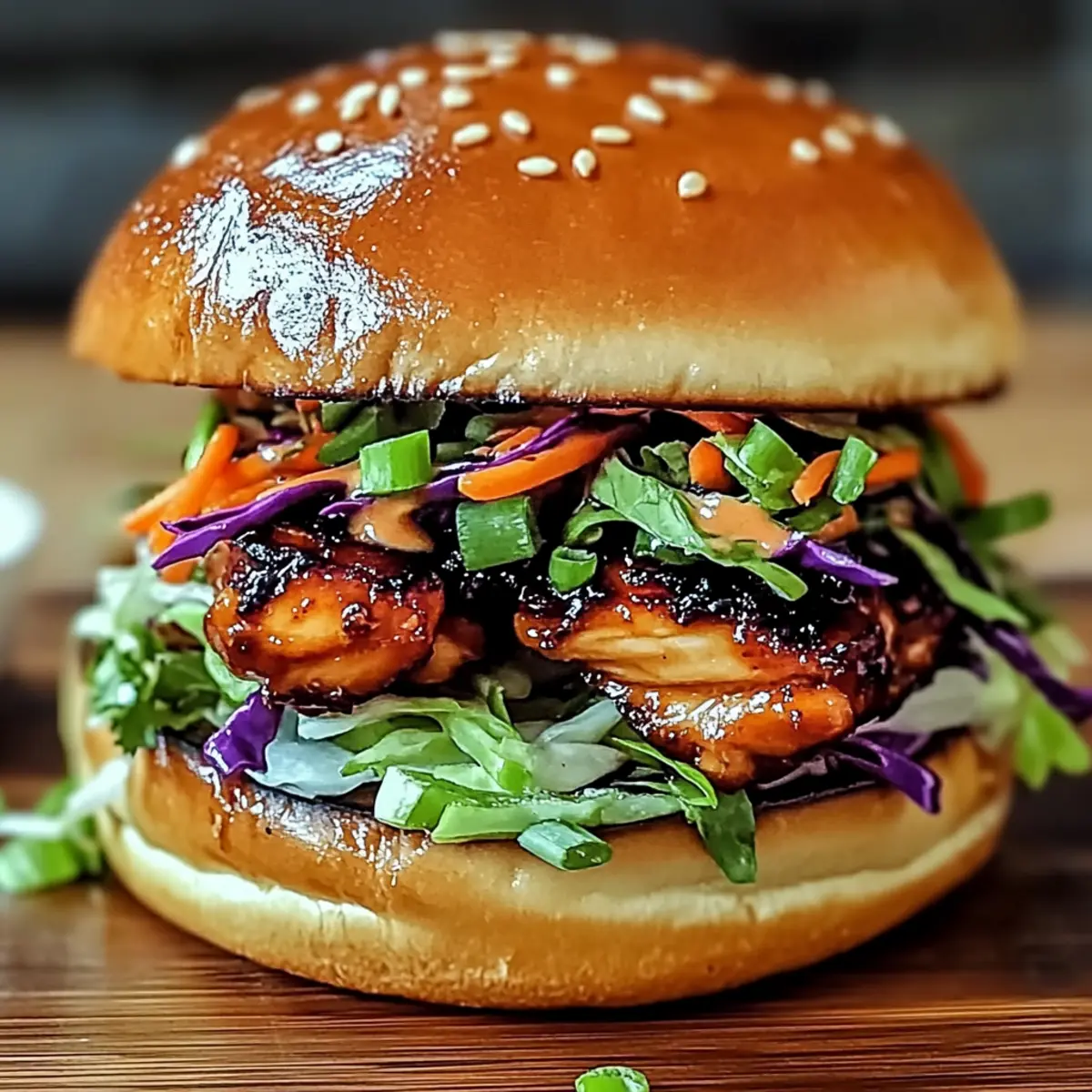 Savory Korean BBQ Chicken Sandwich with Crunchy Slaw Delight