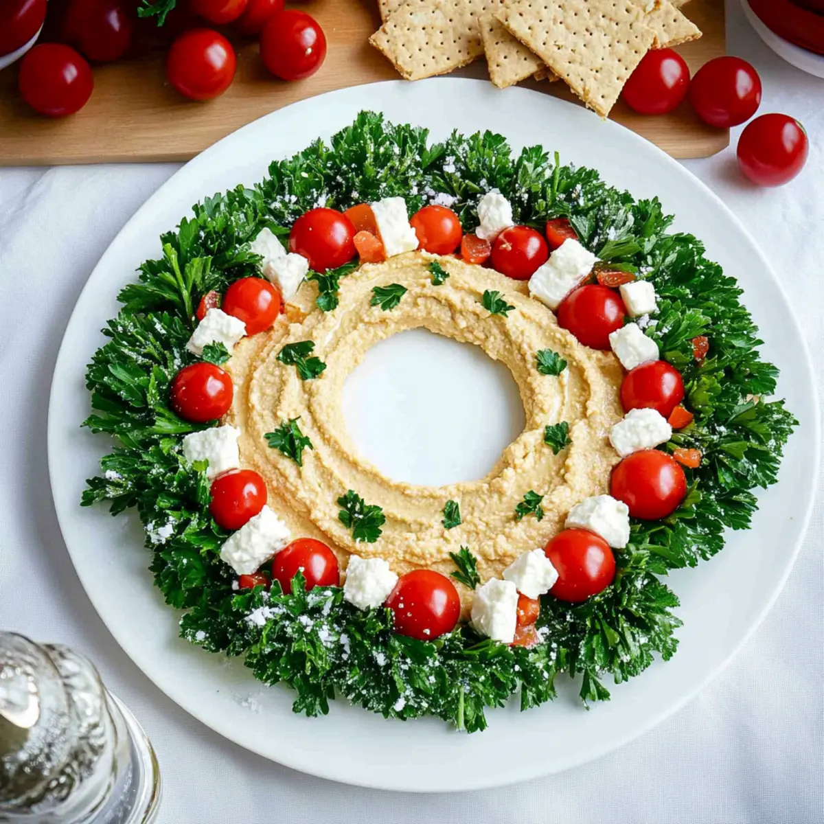 Festive Christmas Appetizer Hummus Wreath That Wows