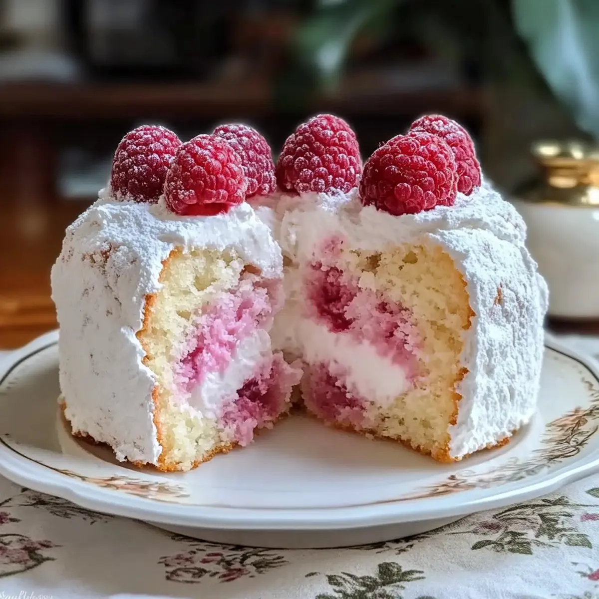 Delicious Raspberry Angel Food Cake That's Light and Luscious