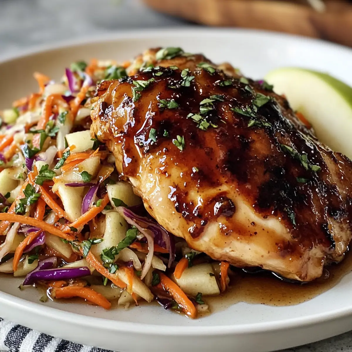 Sticky Apple Cider Chicken with Crunchy Autumn Slaw Joy