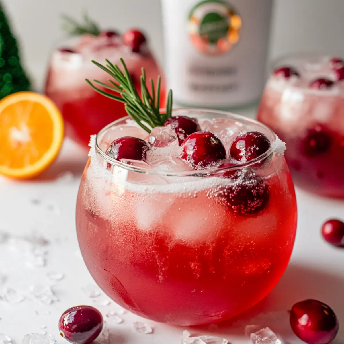 Refreshing Christmas Gin Cocktail with Honey & Cranberry