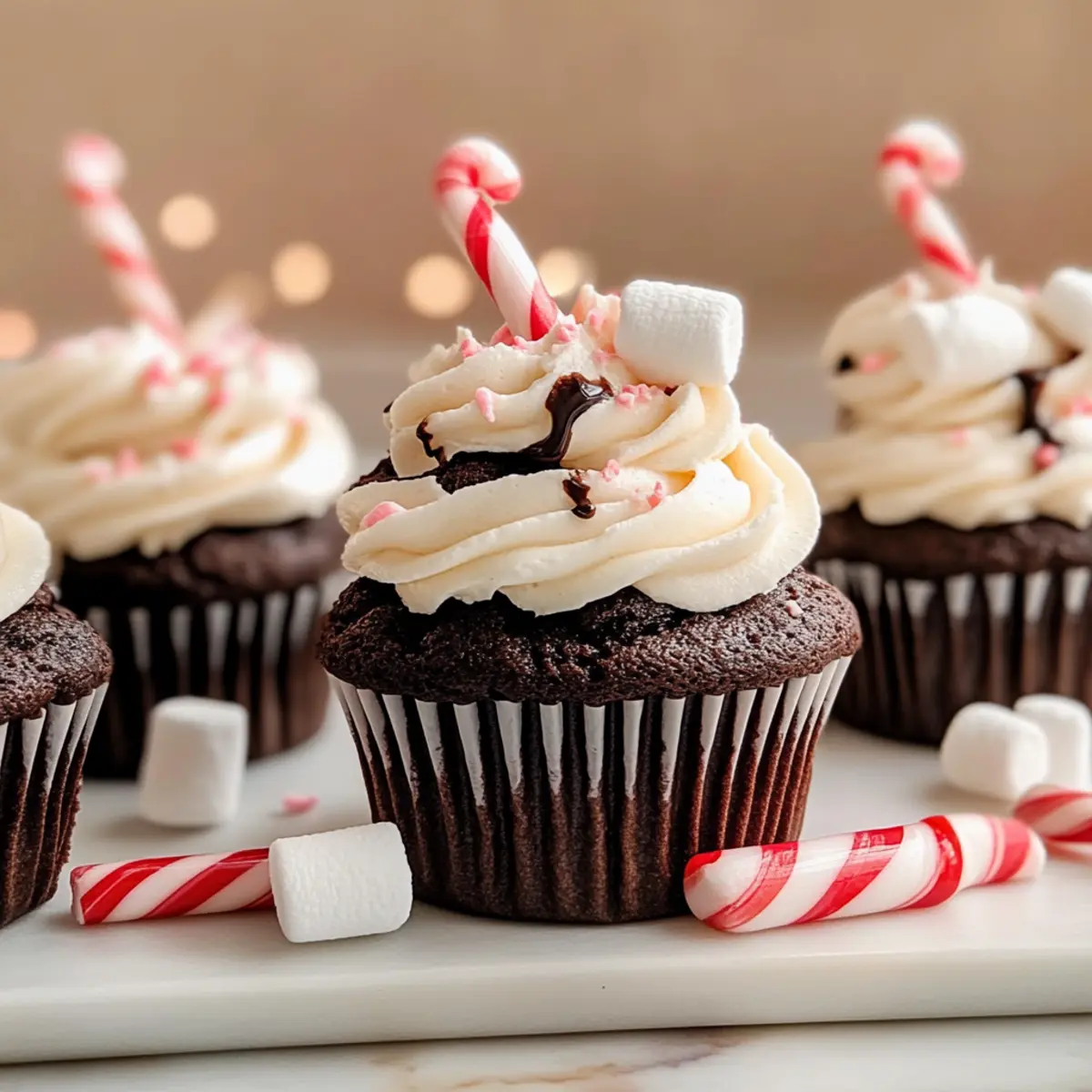 Delicious Hot Chocolate Cupcakes with Fudge Surprise