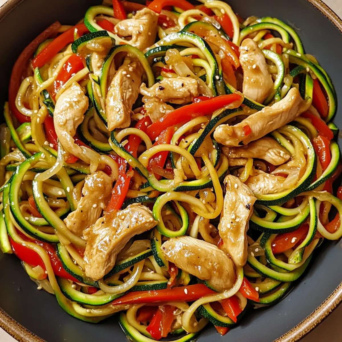 Garlic Chicken Zucchini Noodles Stir Fry for a Guilt-Free Dinner
