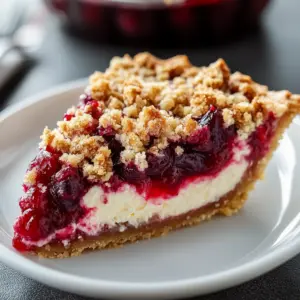 Cranberry Cream Cheese Crumb Pie