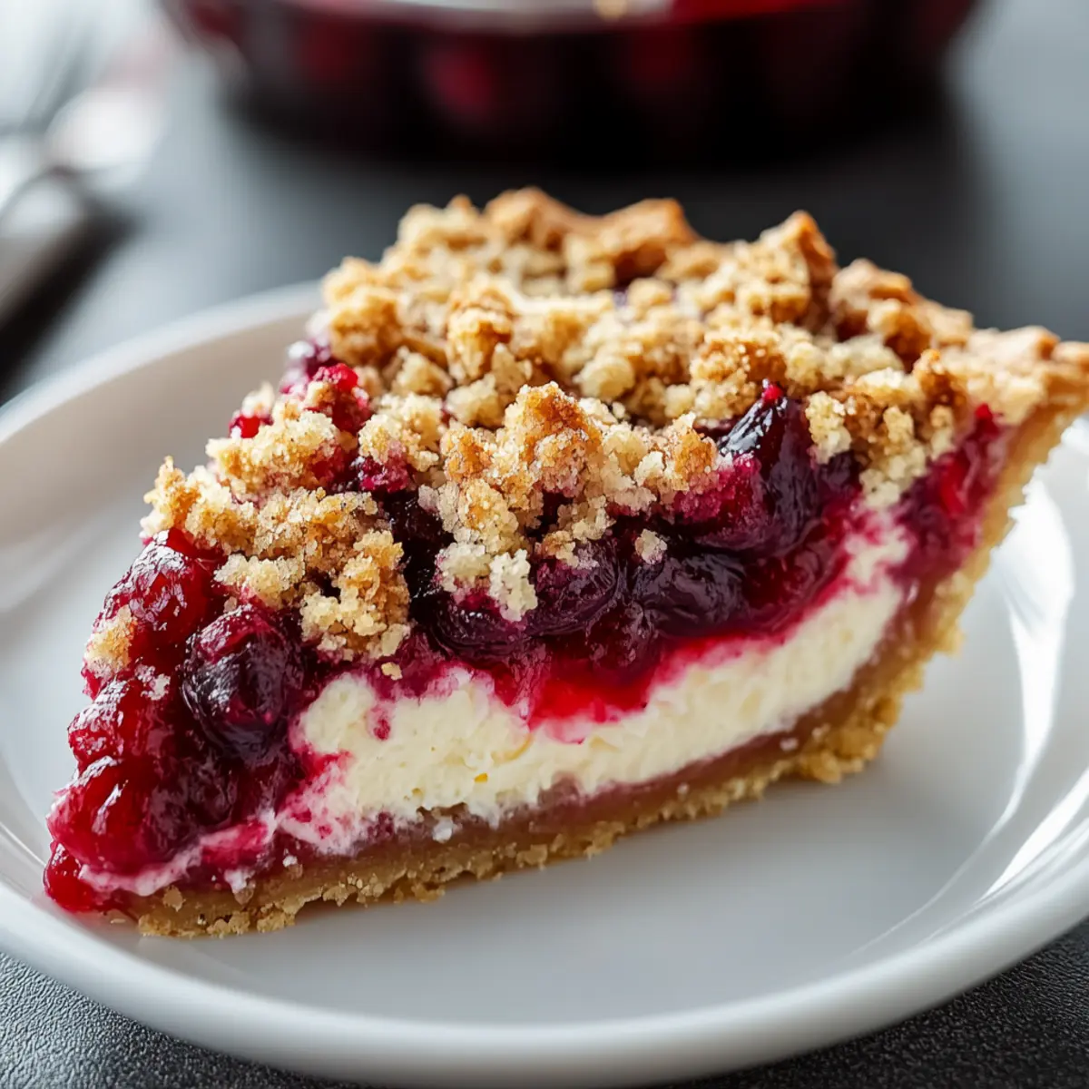 Heavenly Cranberry Cream Cheese Crumb Pie to Brighten Your Holiday