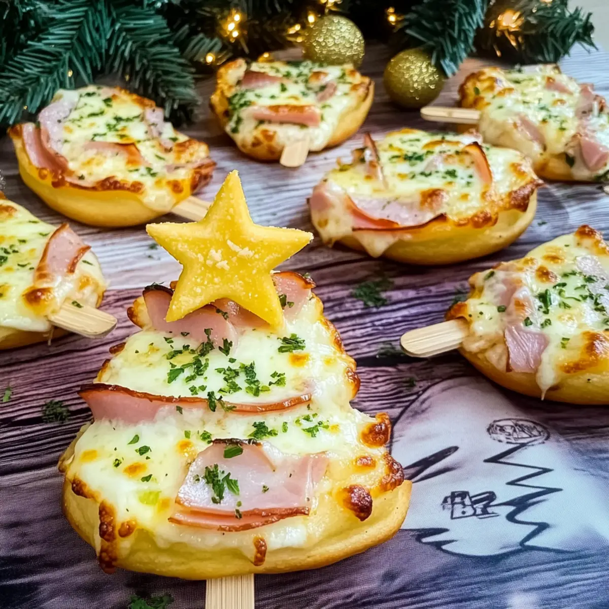 Pizza Weihnachtsbaum mit Käse und Schinken: A Festive Delight