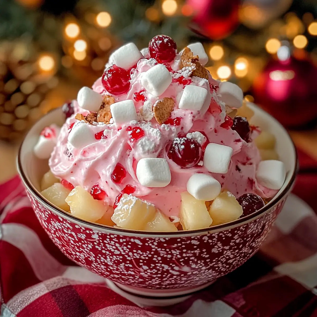 No-Bake Christmas Cherry Fluff for a Festive Holiday Treat