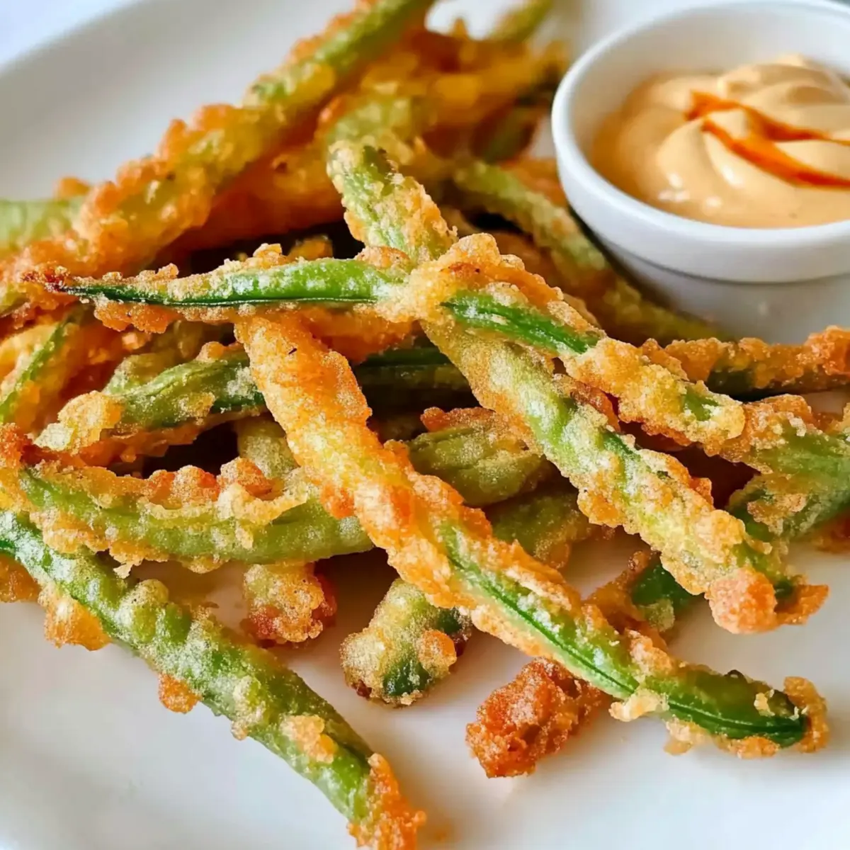 Crispy Fried Green Beans with Zesty Sriracha Mayo Magic