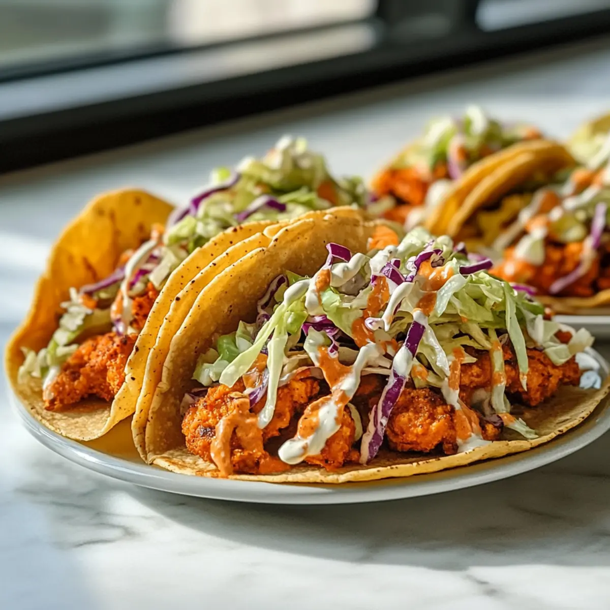 Buffalo Chicken Smash Burger Tacos: Spicy, Crunchy Perfection