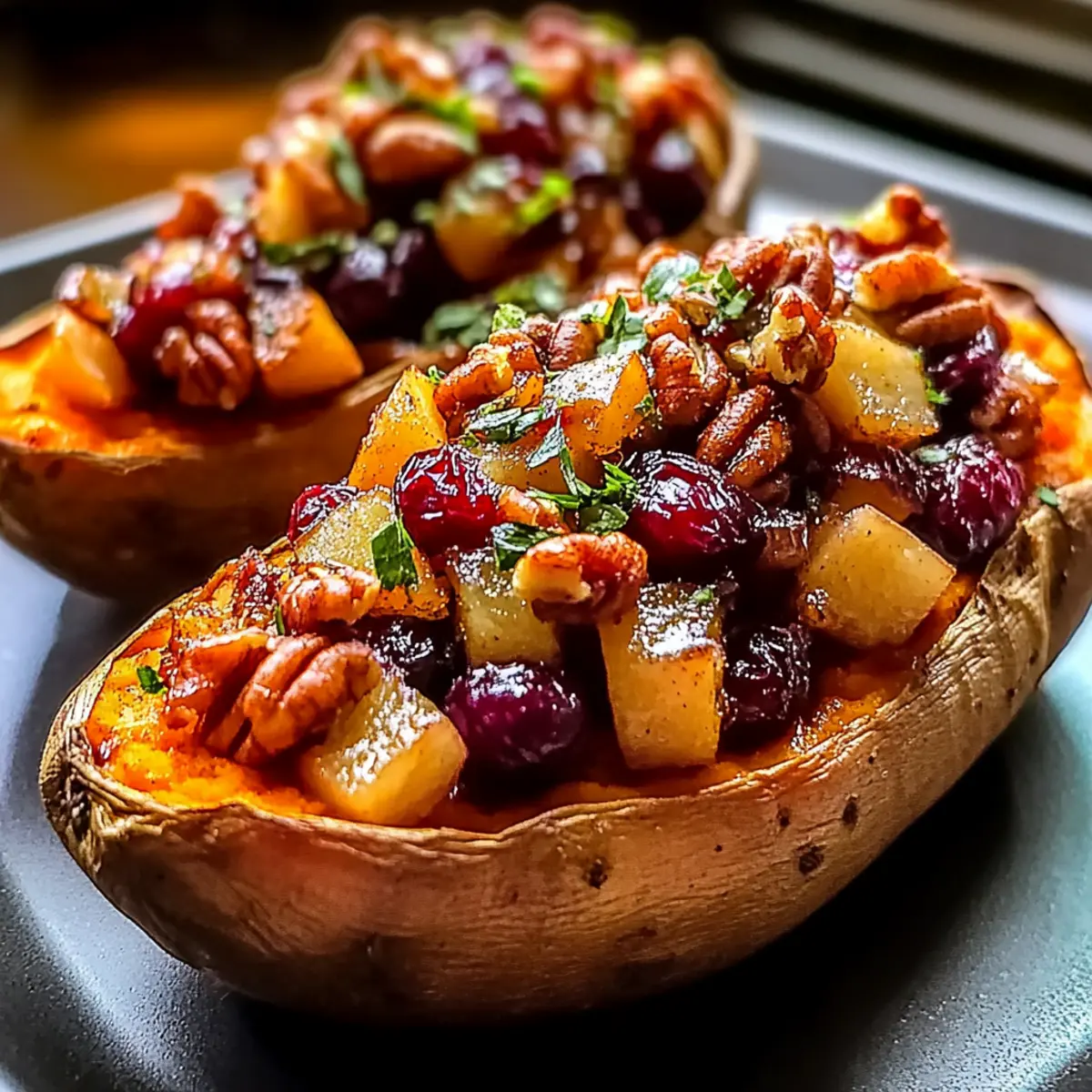 Delicious Cranberry Apple Twice Baked Sweet Potatoes Recipe