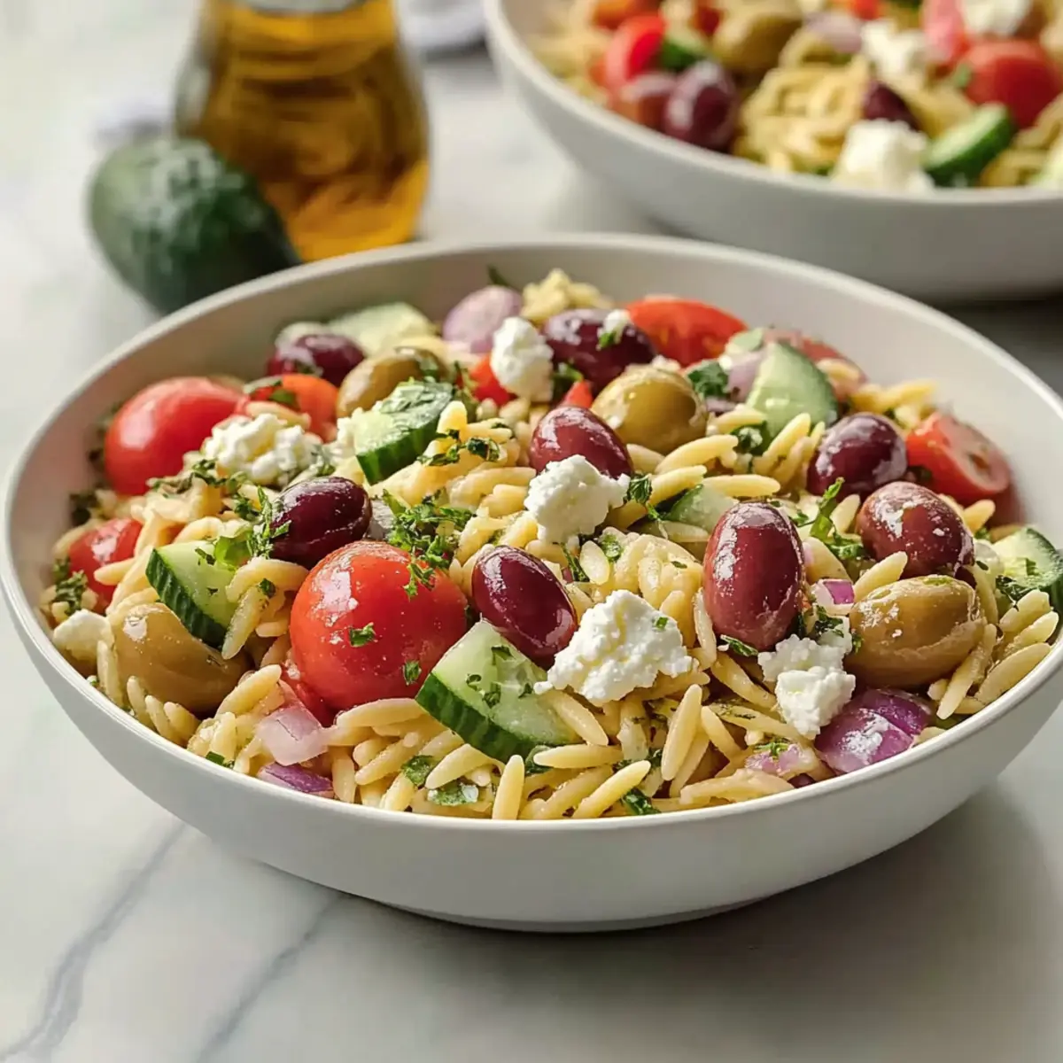 Bright and Zesty Feta Mediterranean Orzo Salad Delight