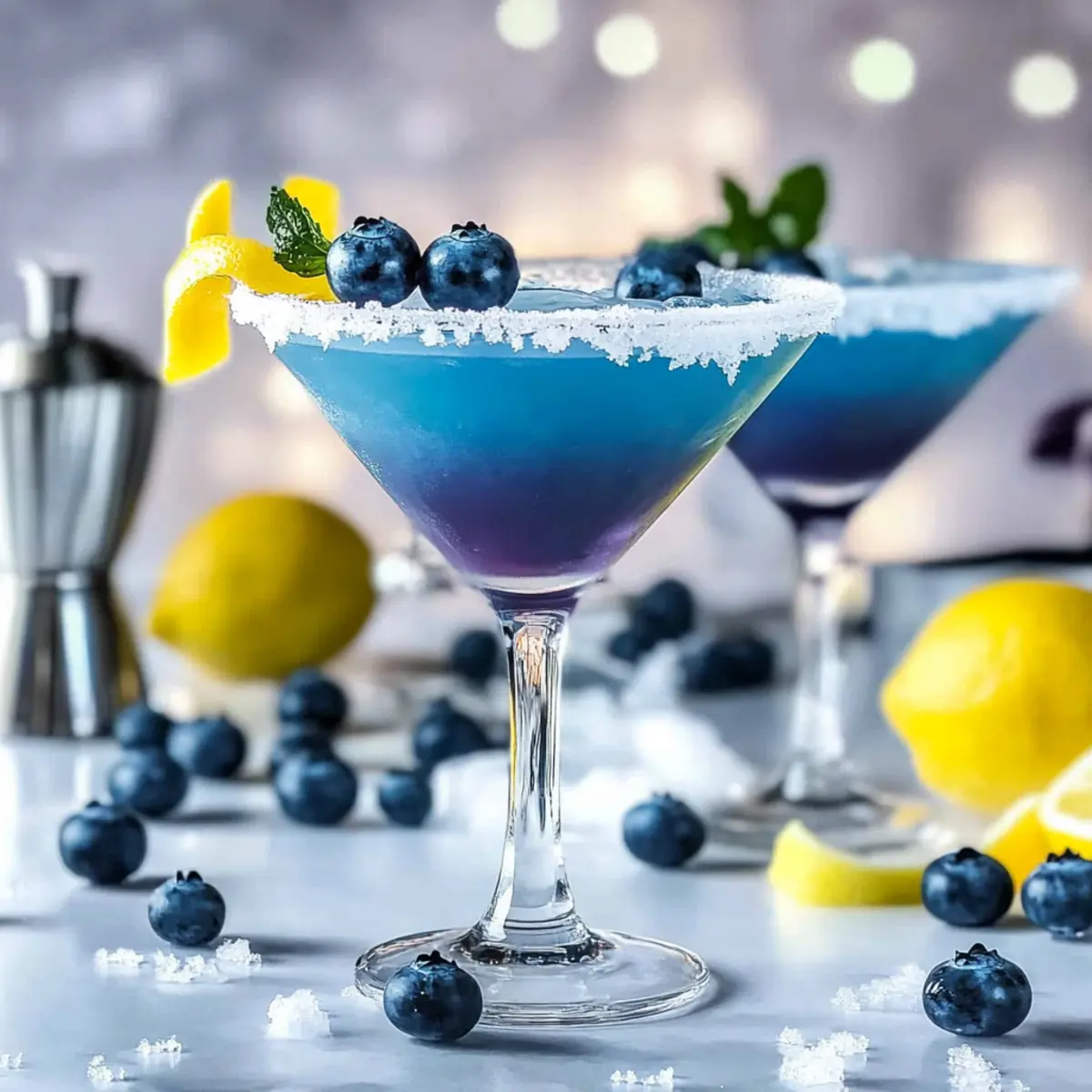 Blueberry Snow Martini Cocktail: A Festive Winter Treat