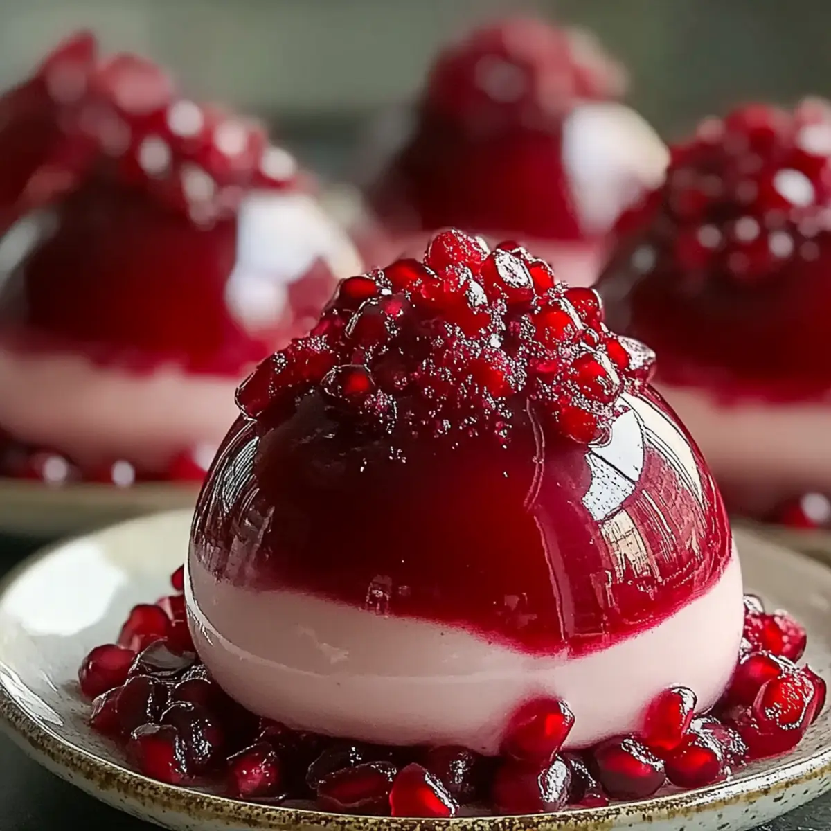Elegant Glossy Pomegranate Mousse Domes for Holiday Delights