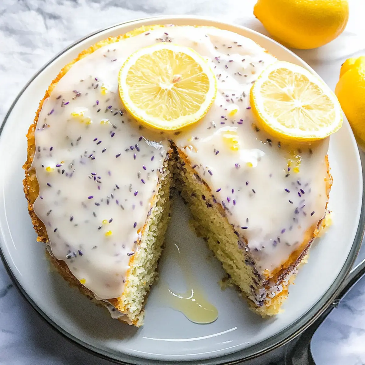 Earl Grey Lavender Cake with Honey-Lemon Glaze Magic