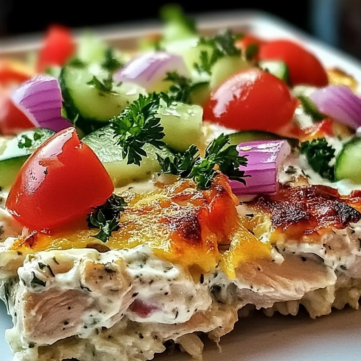 Dump and Bake Chicken Tzatziki Casserole for Busy Nights