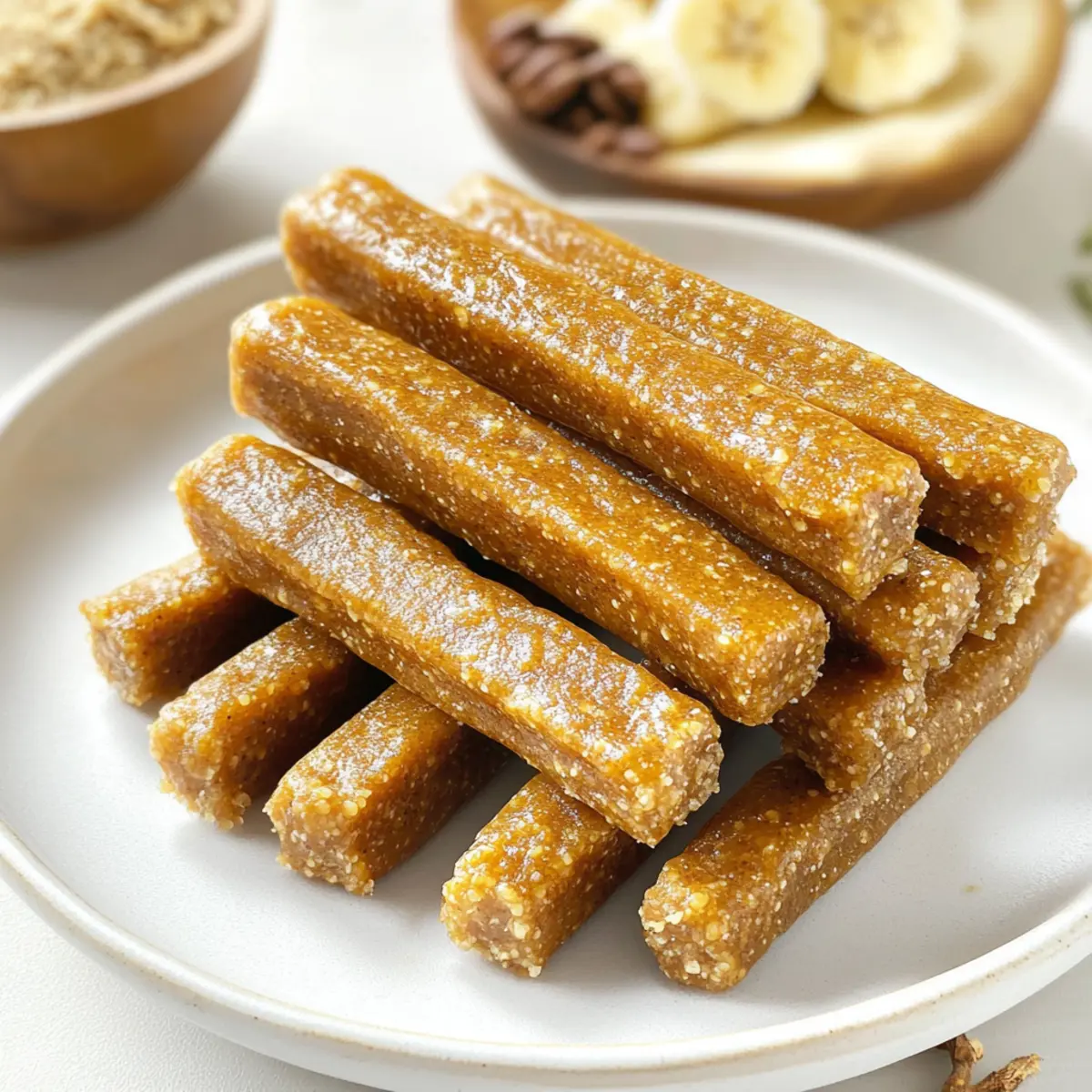 Homemade Banana and Peanut Butter Chew Sticks for Dogs