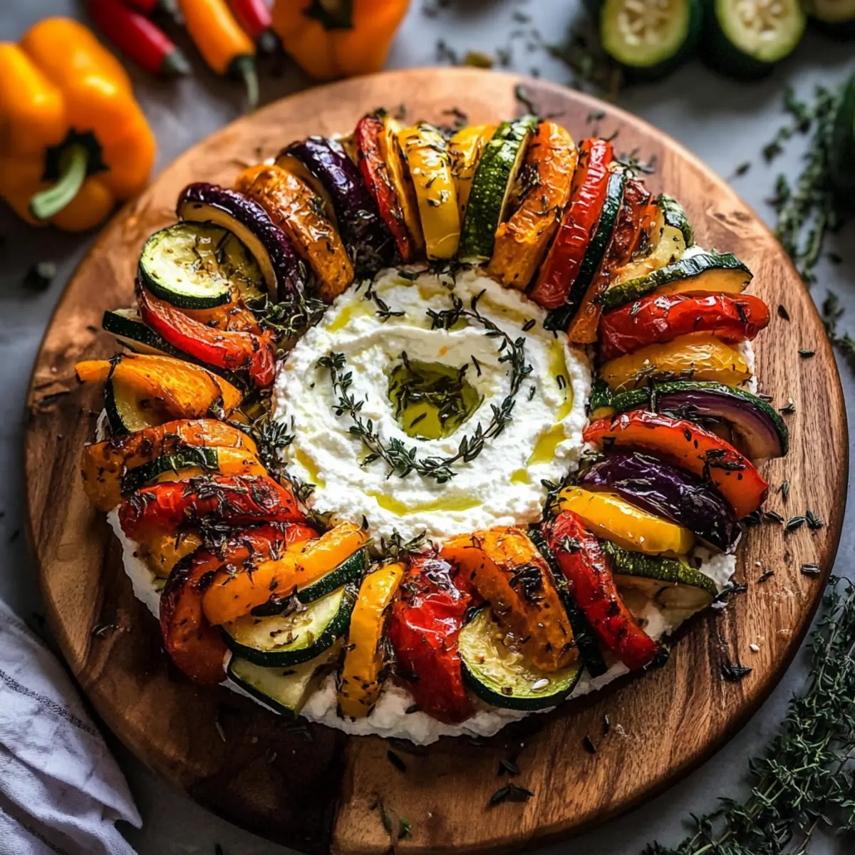 Lemon Thyme Ricotta Wreath with Roasted Vegetables Made Easy