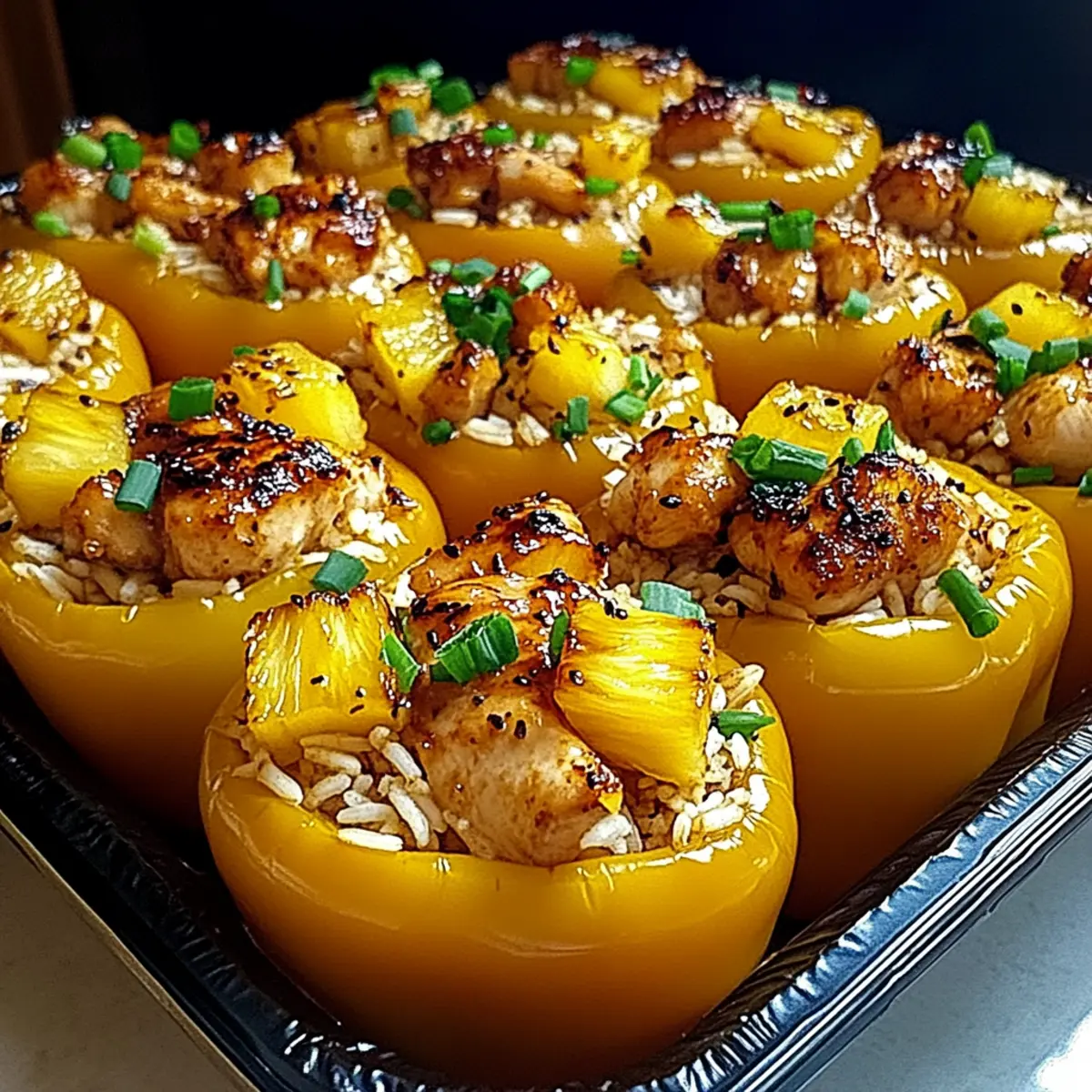 Teriyaki Pineapple Chicken and Rice Stuffed Peppers Made Easy